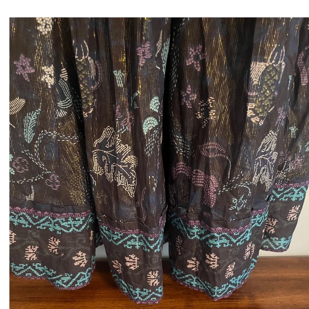 Maria Cher Long Skirt 100% Cotton‎ Multi Color Size Small